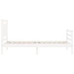 vidaXL Cadre de lit avec tête de lit blanc petit simple bois massif