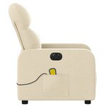 vidaXL Fauteuil inclinable de massage électrique crème tissu