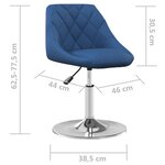 vidaXL Chaises pivotantes à manger lot de 4 Bleu Velours