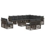 vidaXL Ensemble de canapé de jardin 13 Pièces Gris polyrotin