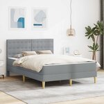 vidaXL Cadre de lit avec matelas Gris clair 140 x 200 cm Tissu