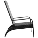 vidaXL Chaise de jardin Adirondack Noir Résine tressée