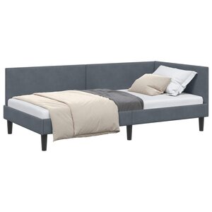 vidaXL Cadre de lit d'angle Gris foncé 100 cm x 200 cm