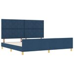 vidaXL Cadre de lit avec tête de lit Bleu 200 x 200 cm tissu