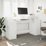 vidaXL Bureau avec lumières LED blanc 160x55x91 cm bois d'ingénierie
