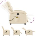 vidaXL Fauteuil inclinable de massage électrique crème tissu