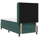 vidaXL Lit à ressorts avec tête de lit Vert foncé 90 x 200 cm Velours