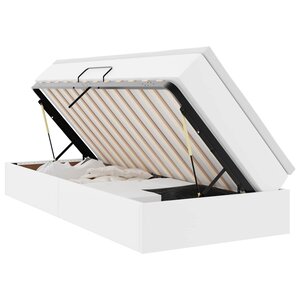 vidaXL Lit avec rangement et matelas Blanc 90 x 200 cm Simili cuir