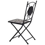 vidaXL Mobilier de bistro 3 Pièces mosaïque Carreaux céramiques Gris