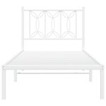 vidaXL Cadre de lit métal sans matelas avec tête de lit blanc 75x190cm