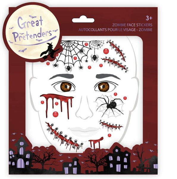 Autocollants pour le visage -Theme Zombie -