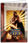 Carte CATCH Rouge Catcheur Combat Lutte Professionnelle avec enveloppe 12x17 5cm