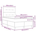 vidaXL Lit à ressorts avec matelas et LED - Taupe - 120 x 200 cm - Tissu