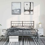 vidaXL Cadre de lit métal sans matelas avec pied de lit noir 150x200cm