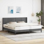 vidaXL Cadre de lit avec tête de lit Gris foncé 200 x 200 cm Velours