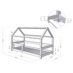 Lit cabane enfant TERY 80 x 180 bleu marine