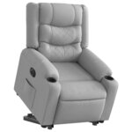 vidaXL Fauteuil inclinable électrique gris clair tissu