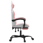 vidaXL Chaise de jeu avec repose-pied Blanc et rose Similicuir