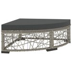 vidaXL Salon de jardin 6 Pièces avec coussins résine tressée gris