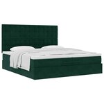 vidaXL Cadre de lit ottoman avec matelas vert foncé 200x200 cm velours