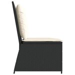 vidaXL Banc inclinable de jardin avec coussins noir résine tressée
