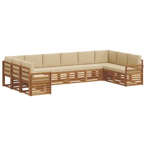 vidaXL Ensemble de canapé d'angle avec coussin 10 Pièces Naturel et Beige