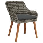 vidaXL Ensemble de jardin 7 pièces en poly rotin gris