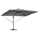 vidaXL Parasol Roma à Bras Déporté Anthracite et noir