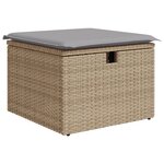 Ensemble de Canapés de Jardin vidaXL 9 Pièces avec Coussins Beige Poly Rattan