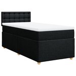 vidaXL Sommier à lattes de lit et matelas Noir 80x200 cm Tissu