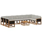 vidaXL Ensemble de canapés d'extérieur 11 pc Naturel et Gris clair