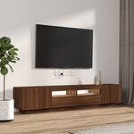 vidaXL Ensemble de meubles TV avec lumières LED 2 Pièces Chêne marron