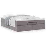VidaXL Cadre de lit ottoman avec matelas gris 140x190 cm similicuir