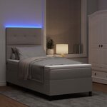 vidaXL Lit à ressorts avec matelas avec LED Taupe 80 x 200 cm tissu