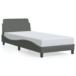 vidaXL Cadre de lit sans matelas gris foncé 80x200 cm tissu