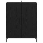 vidaXL Buffet Chêne noir 69 5 x 34 x 90 cm Bois d'ingénierie et fer