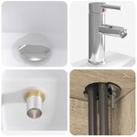 vidaXL Vanité de lavabo mural Chêne Sonoma 49 5 x 41 x 62 5 cm