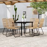 vidaXL Ensemble de salle à manger de jardin 7 Pièces Chêne