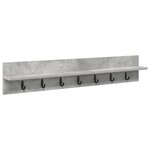 vidaXL Porte-manteau mural avec étagère Gris béton 100 x 10.5 x 18 cm