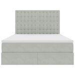 vidaXL Lit avec rangement et LED Gris clair 140 x 190 cm Velours