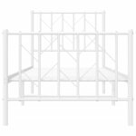 vidaXL Cadre de lit métal sans matelas avec pied de lit blanc 75x190cm