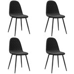 vidaXL Chaises à manger lot de 4 Noir Velours