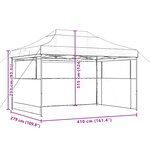 vidaXL Tente de fête 279 x 410 x 315 cm Taupe Tissu Oxford