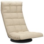 vidaXL Chaise pivotante de sol Crème Tissu