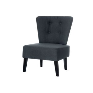 Siège d'accueil Brighton, pieds bois Noir, Tissu anthracite