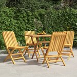 vidaXL Chaises de jardin pliantes lot de 4 47x47x89cm bois massif teck
