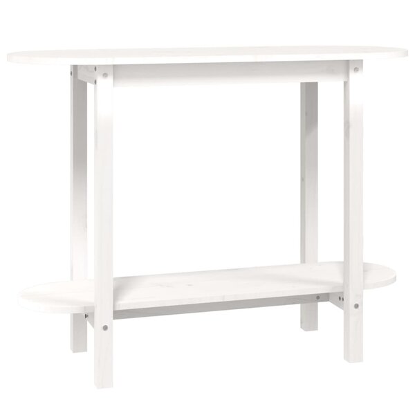 vidaXL Table console Blanc 110x40x80 cm Bois massif de pin
