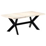 vidaXL Table à dîner Blanc 180x90x75 cm Bois de manguier massif