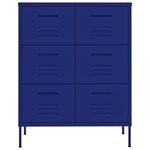 vidaXL Armoire à tiroirs Bleu marine 80x35x101 5 cm Acier