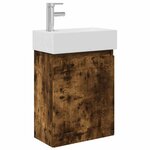 vidaXL Meuble de salle de bain avec robinet Chêne fumé